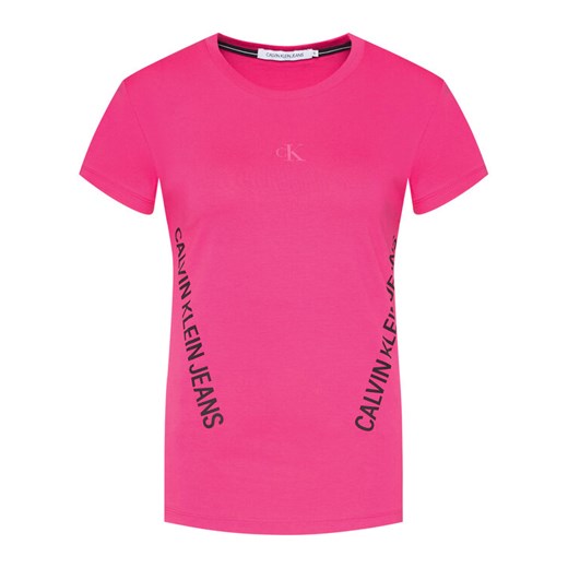 Calvin Klein Jeans T-Shirt J20J214779 Różowy Regular Fit XS okazja MODIVO
