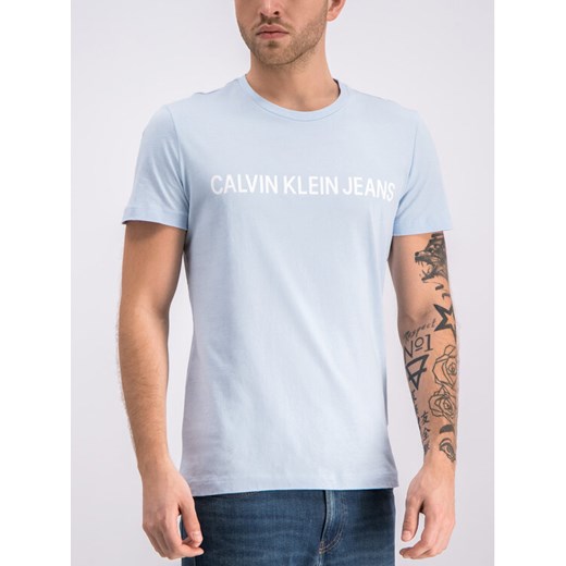 Calvin Klein Jeans T-Shirt Institutional J30J307856 Niebieski Regular Fit XL okazja MODIVO