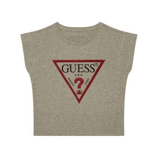 Guess T-Shirt Triangle Logo J81I15 J1300 Szary Regular Fit Guess 14Y okazyjna cena MODIVO