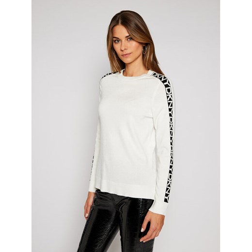 DKNY Sweter P0MS9058 Beżowy Regular Fit M MODIVO promocja