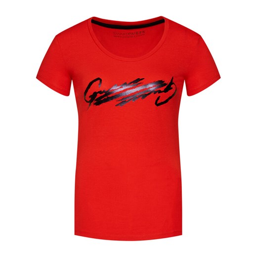 Guess T-Shirt Latisha Tee W0BI84 J1311 Czerwony Slim Fit Guess XS promocyjna cena MODIVO