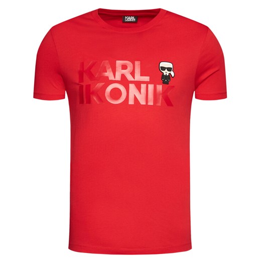 KARL LAGERFELD T-Shirt Crewneck 755048 Czerwony Regular Fit Karl Lagerfeld L MODIVO promocja