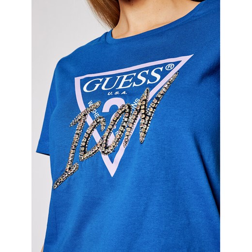 Guess T-Shirt Ss Cn Icon Tee W1RI25 I3Z00 Niebieski Regular Fit Guess L promocyjna cena MODIVO