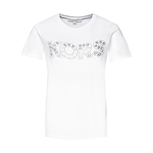 MICHAEL Michael Kors T-Shirt Studded Logo MF05MSU97J Biały Regular Fit Michael Michael Kors M promocja MODIVO