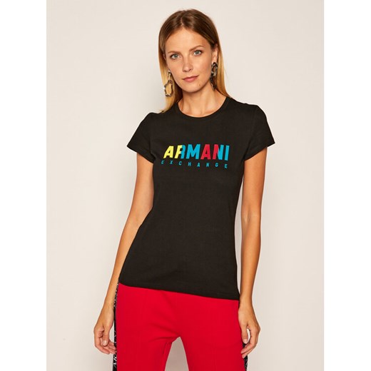 Armani Exchange T-Shirt 6HYTAF YJW3Z 1200 Czarny Slim Fit Armani Exchange S MODIVO okazja