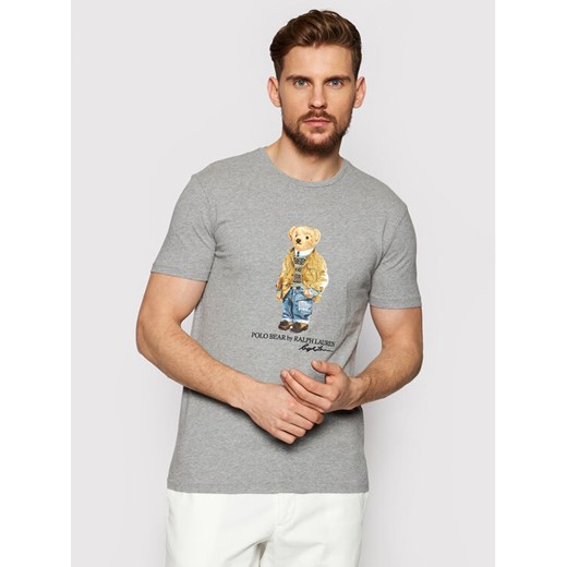 Polo Ralph Lauren T-Shirt Ssl 710835761002 Szary Slim Fit Polo Ralph Lauren XXL promocyjna cena MODIVO