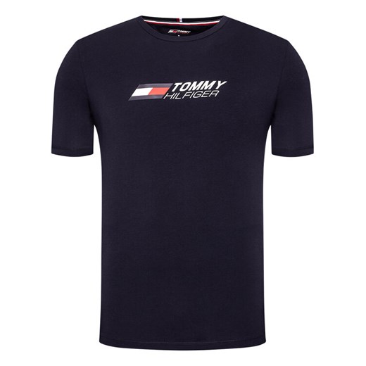 Tommy Hilfiger T-Shirt Logo Tee MW0MW17282 Granatowy Regular Fit Tommy Hilfiger L okazyjna cena MODIVO