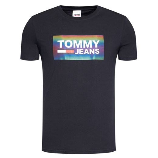 Tommy Jeans T-Shirt Centre Logo DM0DM09480 Granatowy Regular Fit Tommy Jeans L okazja MODIVO