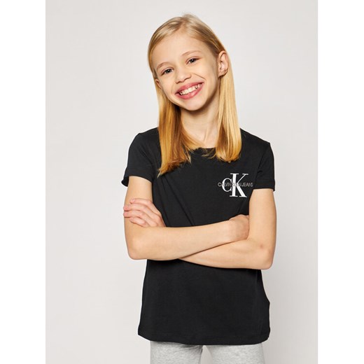 Calvin Klein Jeans T-Shirt Chest Monogram IG0IG00573 Czarny Regular Fit 4Y MODIVO wyprzedaż