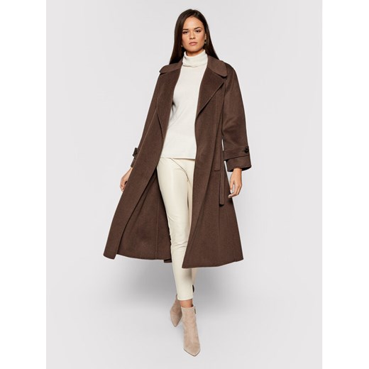 Luisa Spagnoli Płaszcz wełniany Storico 537363 Brązowy Regular Fit Luisa Spagnoli M okazja MODIVO