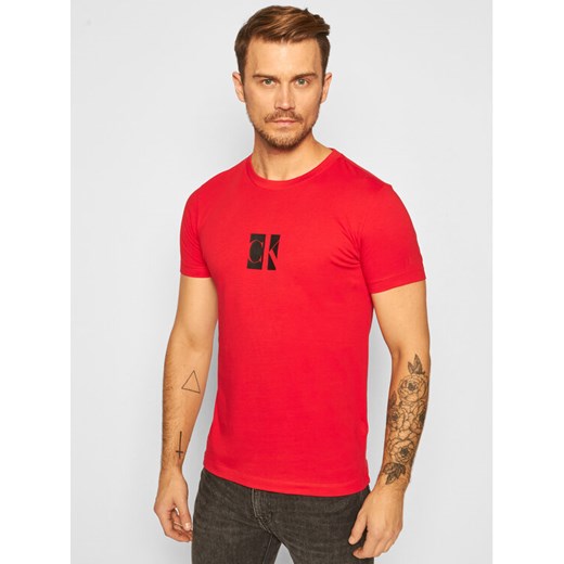 Calvin Klein Jeans T-Shirt Logo J30J316656 Czerwony Slim Fit L okazja MODIVO