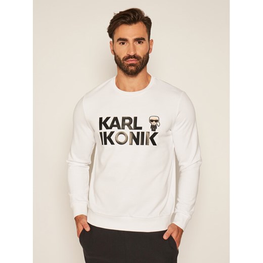 KARL LAGERFELD Bluza Crewneck 705031 Biały Regular Fit Karl Lagerfeld M okazja MODIVO
