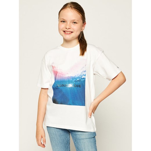 Calvin Klein Jeans T-Shirt Photo Print IG0IG00383 Biały Regular Fit 8 okazja MODIVO
