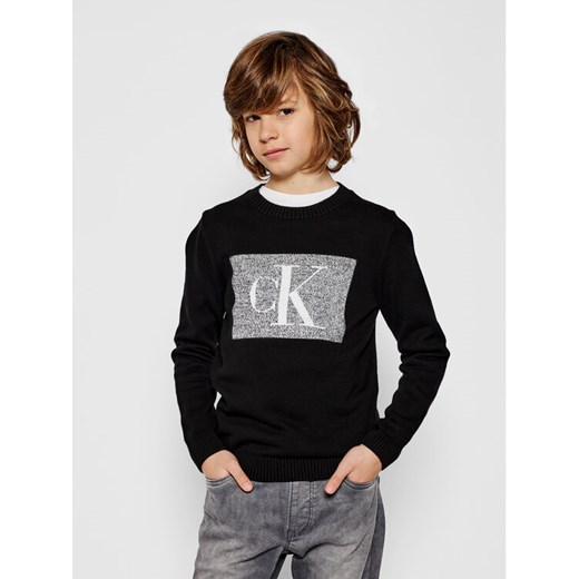 Calvin Klein Jeans Sweter Oco Monogram Box IB0IB00623 Czarny Regular Fit 14Y okazja MODIVO