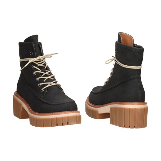 Botki Jezzi czarne sznurowane casual 