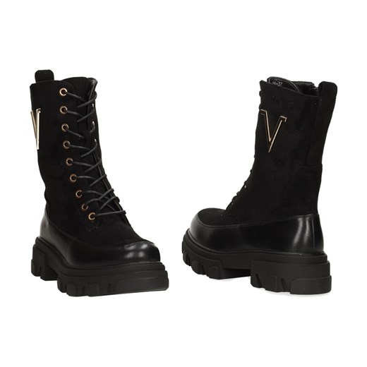 Workery damskie Jezzi czarne wiązane 