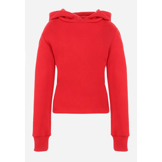Czerwona Bluza z Kapturem Mohn ze sklepu Born2be Odzież w kategorii Bluzy dziewczęce - zdjęcie 144941995