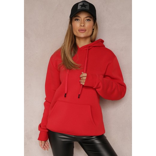 Czerwona Bluza Oversize z Kapturem Demili Renee XL okazyjna cena Renee odzież