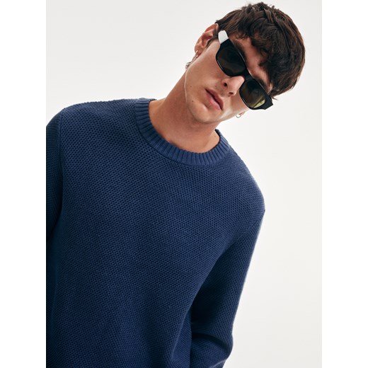 Reserved - Sweter z półokrągłym dekoltem - Niebieski Reserved S Reserved