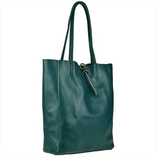 Torebka skórzana super lekka shopper zieleń szmaragdowa ze sklepu melon.pl w kategorii Torby Shopper bag - zdjęcie 144974056