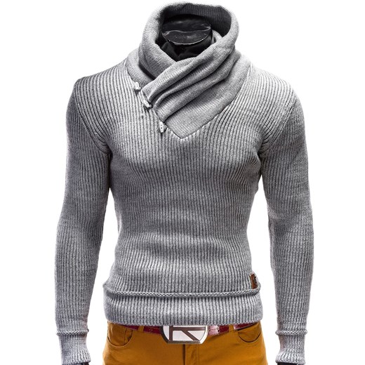SWETER E41 - SZARY ombre szary sweter