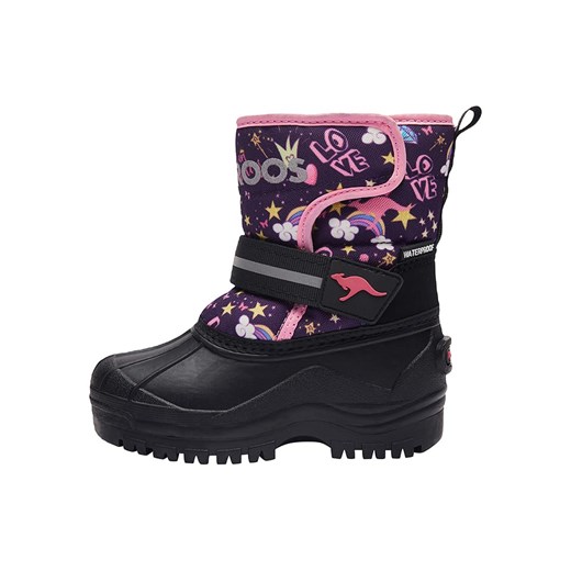 Kozaki zimowe "Shell" w kolorze jasnoróżowo-czarnym Kangaroos 33 okazja Limango Polska