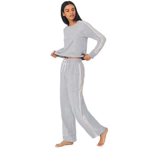 DKNY bawełniana piżama damska/dres z długimi rękawami i długimi spodniami YI2922592, Kolor szary, Rozmiar L, DKNY ze sklepu Intymna w kategorii Piżamy damskie - zdjęcie 145041806