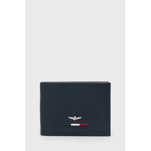 Aeronautica Militare portfel skórzany męski kolor granatowy ze sklepu ANSWEAR.com w kategorii Portfele męskie - zdjęcie 145049775