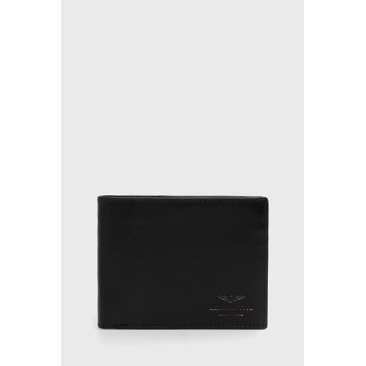 Aeronautica Militare portfel skórzany męski kolor czarny ze sklepu ANSWEAR.com w kategorii Portfele męskie - zdjęcie 145049799
