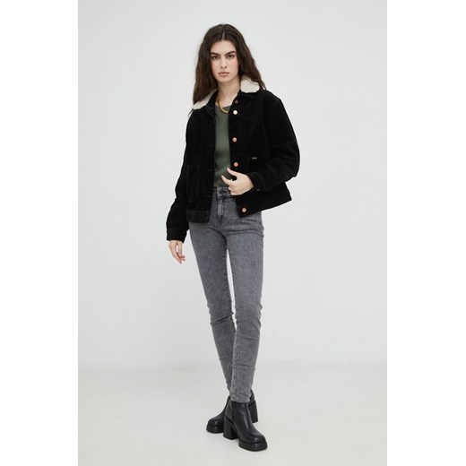 Wrangler kurtka sztruksowa kolor czarny przejściowa oversize Wrangler M ANSWEAR.com