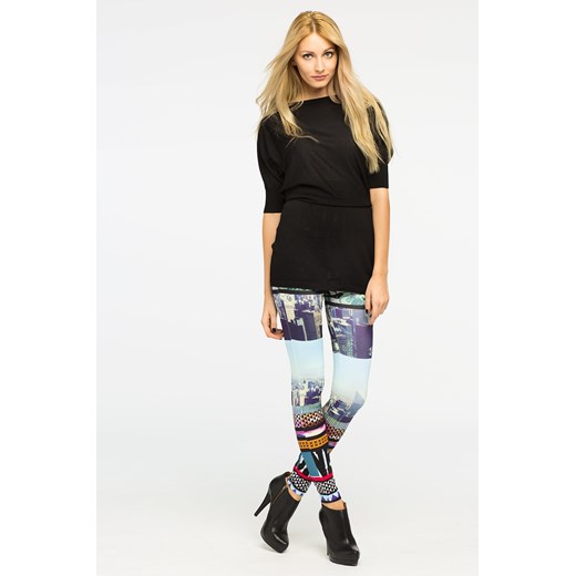 Spodnie damskie - Only answear-com czarny abstrakcyjne wzory