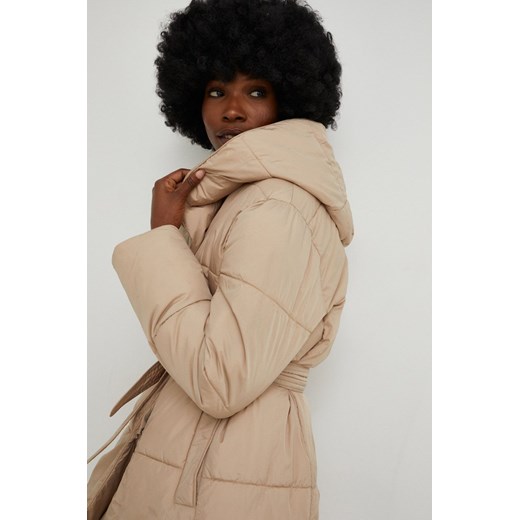 Answear Lab kurtka damska kolor beżowy zimowa ze sklepu ANSWEAR.com w kategorii Kurtki damskie - zdjęcie 145173599