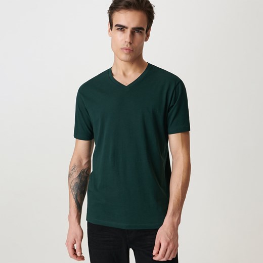Sinsay - Koszulka basic - Zielony Sinsay XS Sinsay