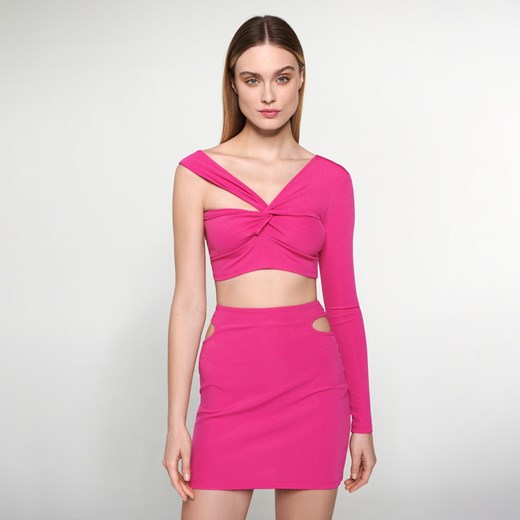 Bluzka damska Sinsay w serek na lato z krótkim rękawem 