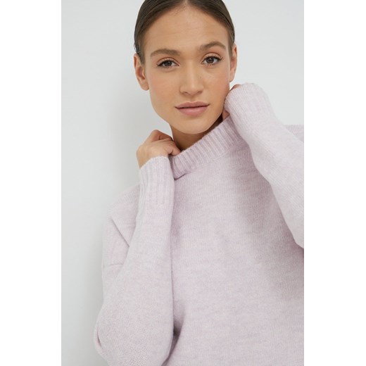 Vero Moda sweter damski kolor fioletowy lekki z półgolfem Vero Moda XS ANSWEAR.com