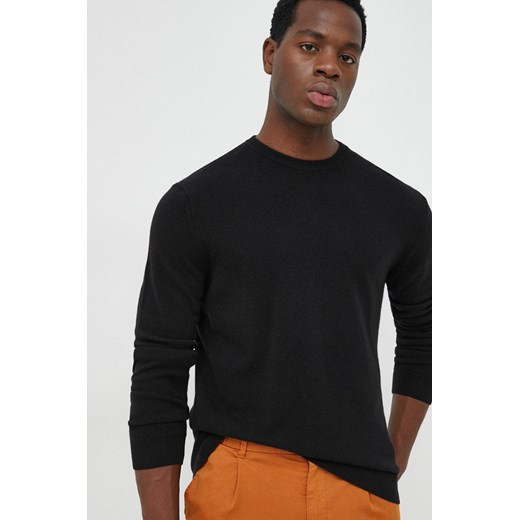 United Colors of Benetton sweter wełniany męski kolor czarny lekki ze sklepu ANSWEAR.com w kategorii Swetry męskie - zdjęcie 145242135