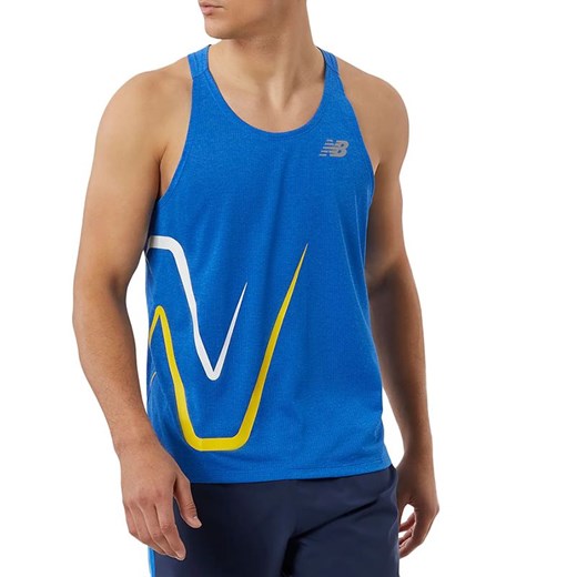Koszulka New Balance MT21276CH1 - niebieska ze sklepu streetstyle24.pl w kategorii T-shirty męskie - zdjęcie 145242777
