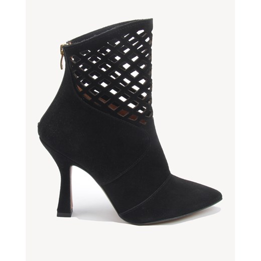 Czarne botki ażurowe welurowe Botimo 39 okazyjna cena Botimo.pl