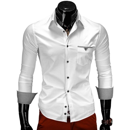 Koszula K102 - BIAŁA ombre bialy koszule