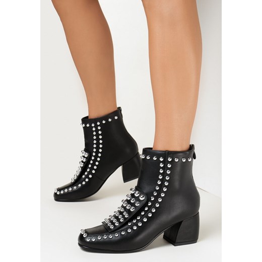 Czarne Botki na Stożku Vormi 40 okazja born2be.pl