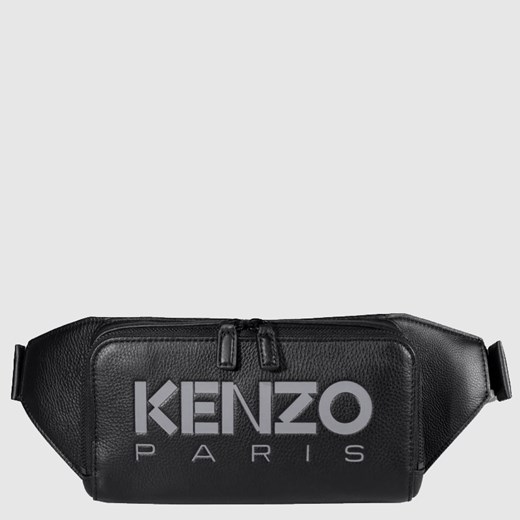 KENZO PARIS - Czarna nerka ze skóry z logo Kenzo  outfit.pl