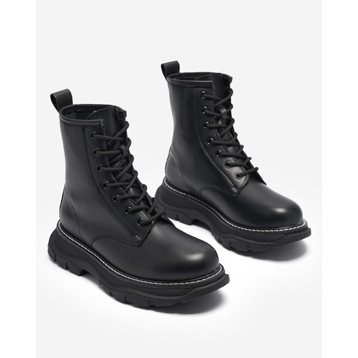 Czarne damskie wysokie botki typu workery Taratt- Obuwie Royalfashion.pl 40 royalfashion.pl