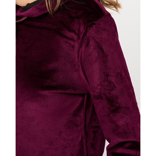 Bordowy damski welurowy komplet dresowy z ociepleniem- Odzież Royalfashion.pl L/XL - 41 royalfashion.pl