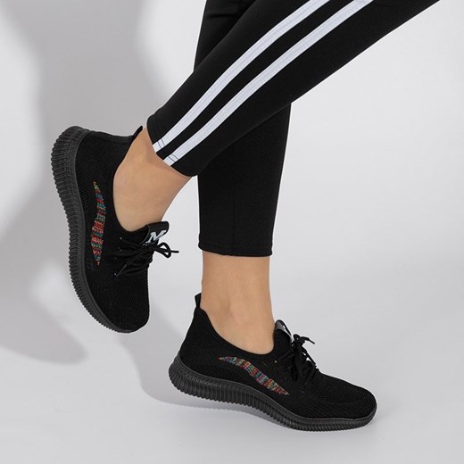 Czarne damskie sportowe buty z kolorowymi wstawkami Veritas - Obuwie Royalfashion.pl royalfashion.pl