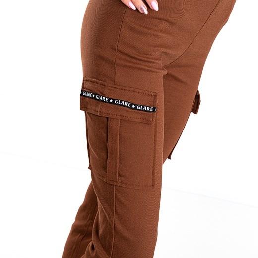 Ciemnobrązowe damskie spodnie bojówki - Odzież Royalfashion.pl L/XL - 41 royalfashion.pl