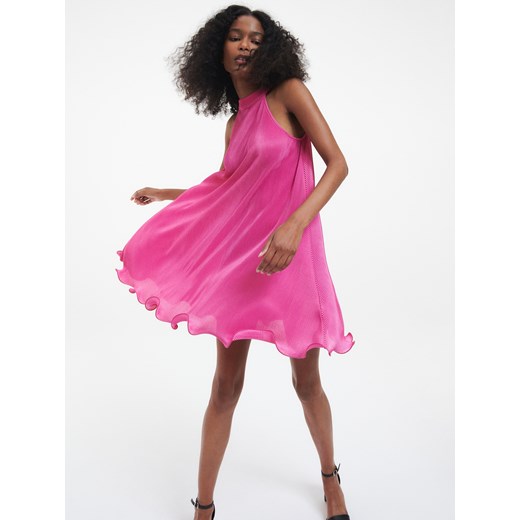Reserved - Plisowana sukienka - Różowy Reserved L promocja Reserved
