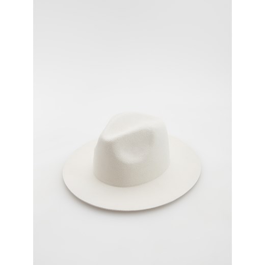 Reserved - Wełniany kapelusz typu fedora - Kremowy Reserved M wyprzedaż Reserved