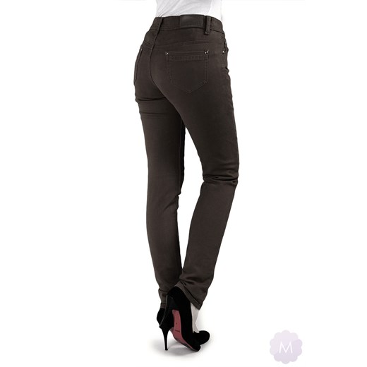 Spodnie jeansowe rurki kolor brązowy z wyższym stanem (M3681-5) mercerie-pl czarny rurki