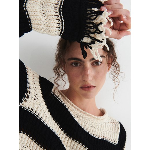 Reserved - Sweter z frędzlami - Wielobarwny Reserved L Reserved