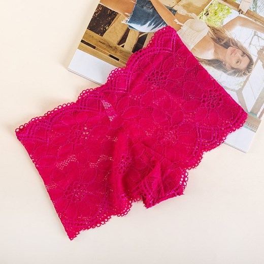 Fuksjowe koronkowe bokserki damskie PLUS SIZE - Bielizna Royalfashion.pl XXL-44 royalfashion.pl